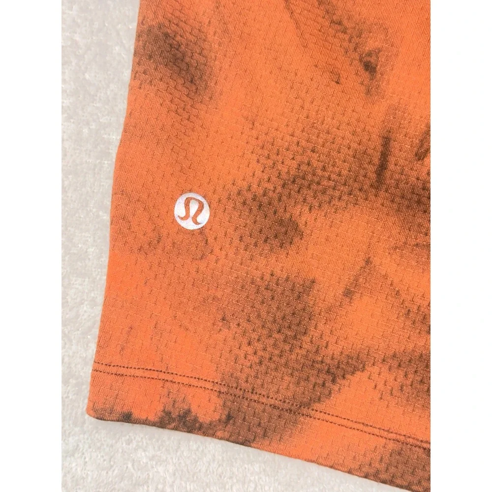 Lululemon Mens Size 30 Tie Dye Athletic Training Shorts Orange Brown